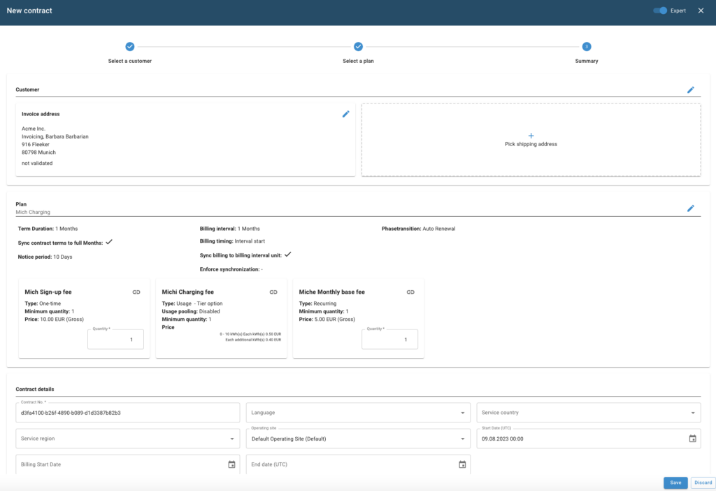 new contract creation feature user interface in nitrobox monetization platform