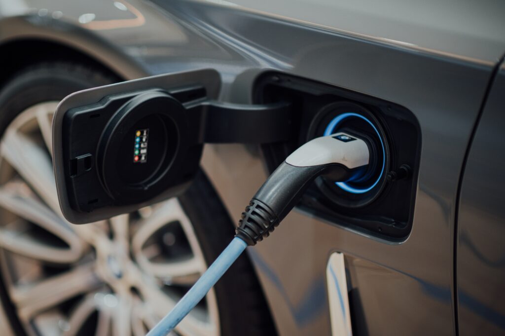 example of usage data in a photograph of an electric vehicle charging