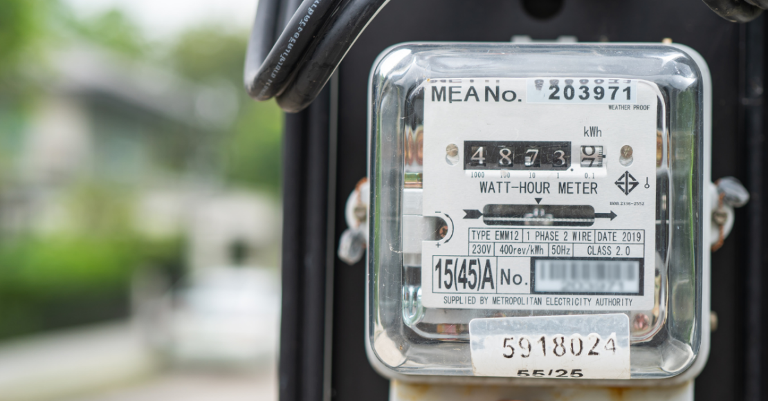 metered billing wiki feature image showing an electric meter